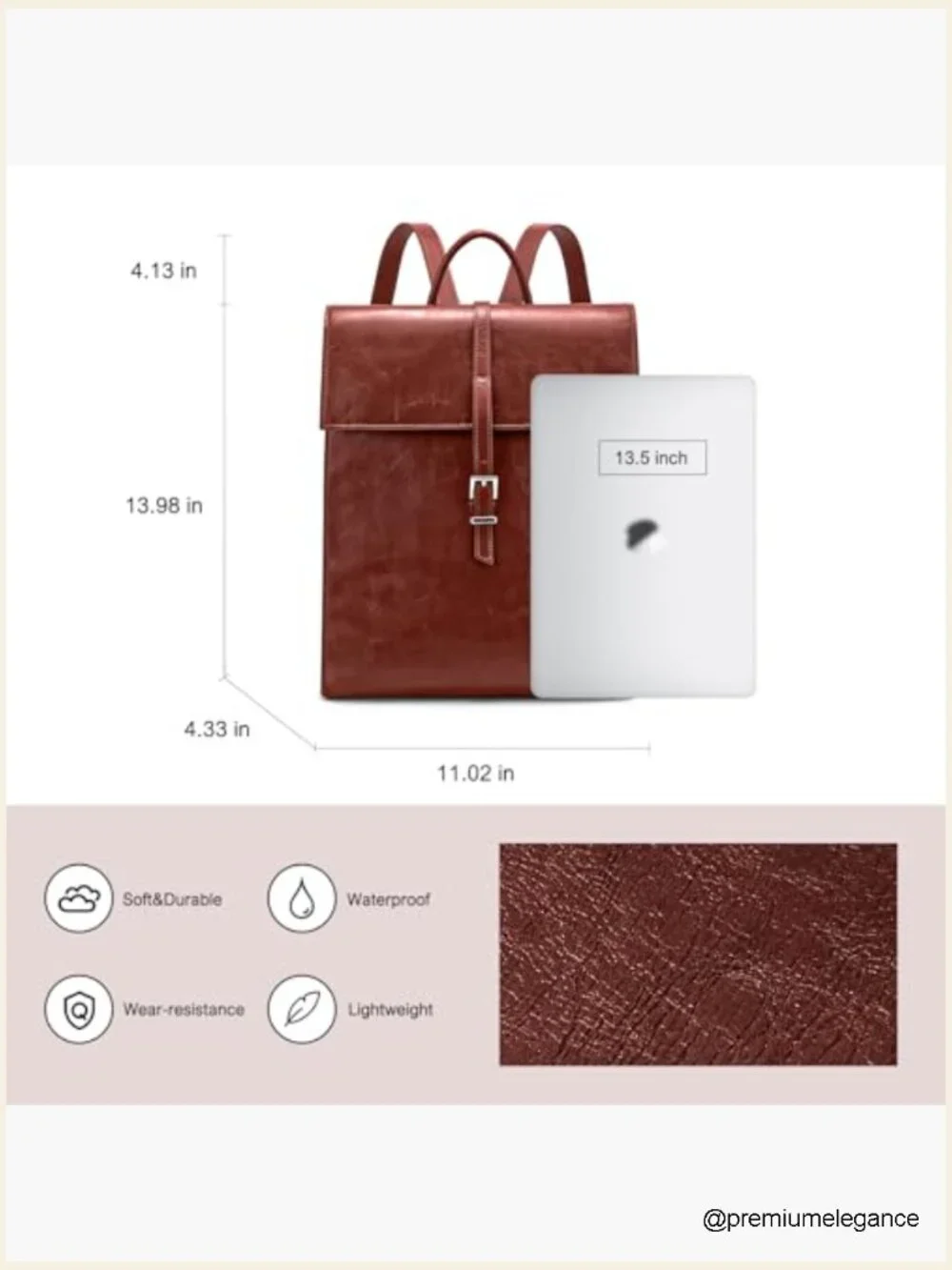 Genuine Leather Backpack for Work 14
